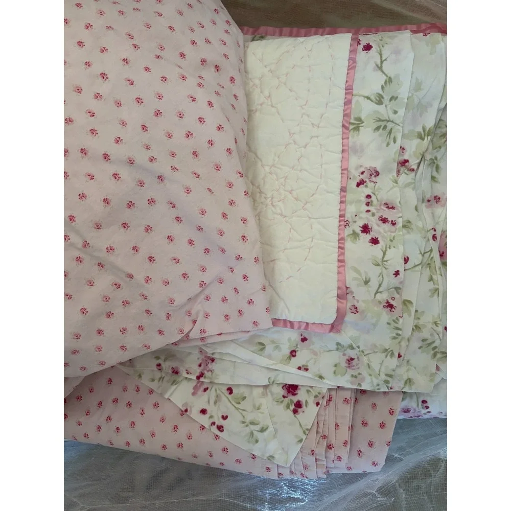 Simply Shabby Chic Rachel Ashwell  HUGE SET 2 Quilts w/2 matching shams+ 4 sheet